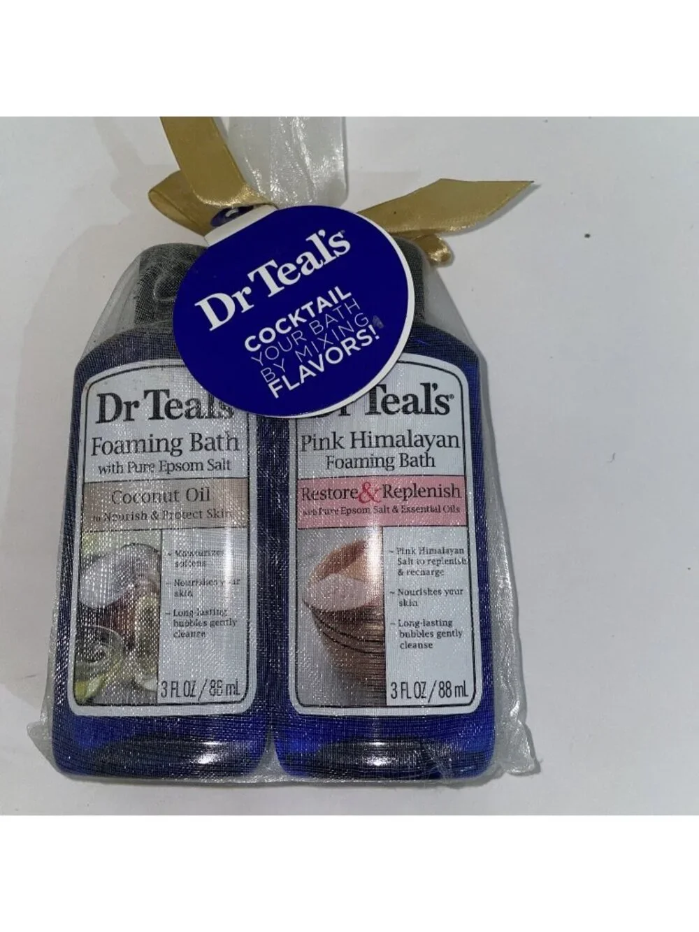 Dr Teal's Foaming Bath 2pk Coconut Oil / Restore & Replenish 3 fl oz ea